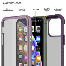 Load image into Gallery viewer, PunkCase iPhone 11 Case, [Spartan Series] Clear Rugged Heavy Duty Cover W/Built in Screen Protector [Black]
