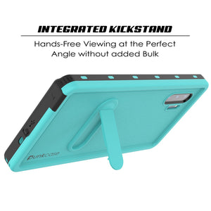 PunkCase Galaxy Note 10 Waterproof Case, [KickStud Series] Armor Cover [Teal]