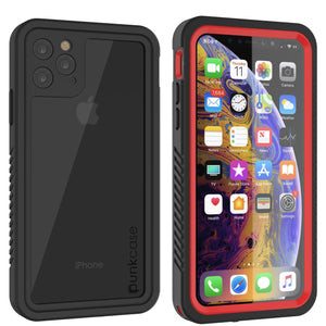 iPhone 12 Pro Waterproof Case, Punkcase [Extreme Series] Armor Cover W/ Built In Screen Protector [Red]