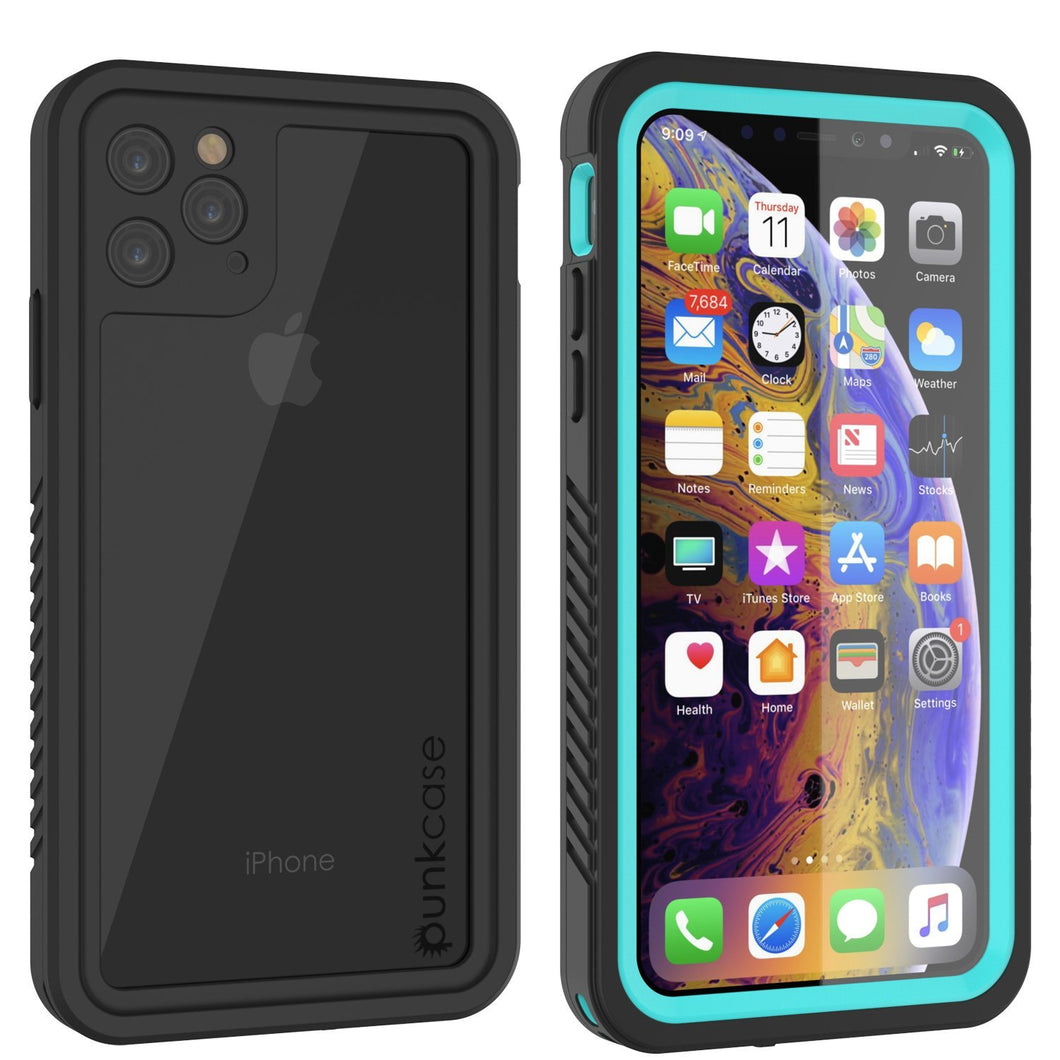 iPhone 12  Waterproof Case, Punkcase [Extreme Series] Armor Cover W/ Built In Screen Protector [Teal]