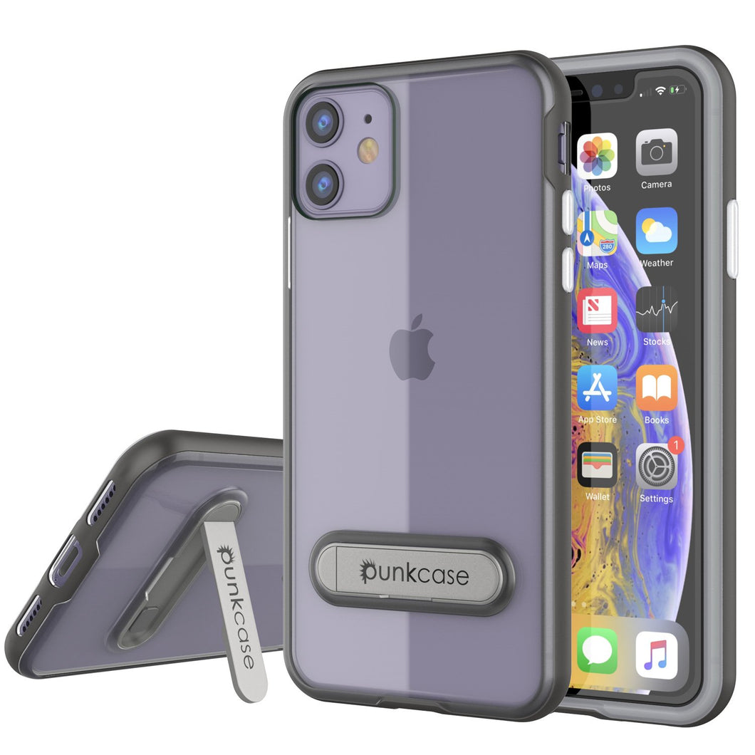 iPhone 12 Case, PUNKcase [LUCID 3.0 Series] [Slim Fit] Protective Cover w/ Integrated Screen Protector [Grey]