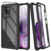 Load image into Gallery viewer, PunkCase Galaxy S20 Ultra Case, [Spartan Series] Clear Rugged Heavy Duty Cover W/Built in Screen Protector [Black]
