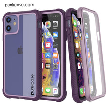 Load image into Gallery viewer, PunkCase iPhone 11 Case, [Spartan Series] Clear Rugged Heavy Duty Cover W/Built in Screen Protector [Black]
