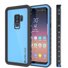 Load image into Gallery viewer, Galaxy S9 Plus Waterproof Case PunkCase StudStar Light Blue Thin 6.6ft Underwater IP68 ShockProof

