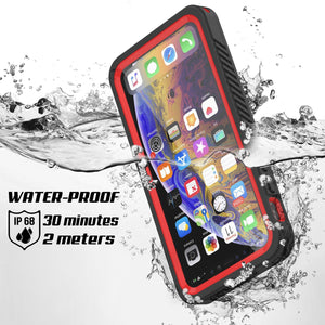 iPhone 12 Mini Waterproof Case, Punkcase [Extreme Series] Armor Cover W/ Built In Screen Protector [Red]