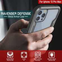 Load image into Gallery viewer, Punkcase iPhone 14 Pro Max Ravenger MAG Defense Case Protective Military Grade Multilayer Cover [Grey-Black]
