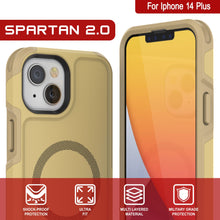 Load image into Gallery viewer, PunkCase iPhone 14 Plus Case, [Spartan 2.0 Series] Clear Rugged Heavy Duty Cover W/Built in Screen Protector [Yellow]
