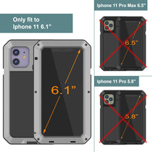 Load image into Gallery viewer, iPhone 11 Metal Case, Heavy Duty Military Grade Armor Cover [shock proof] Full Body Hard [Silver]
