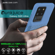 Load image into Gallery viewer, PunkJuice S20 Ultra Battery Case Patterned Blue - Fast Charging Power Juice Bank with 6000mAh
