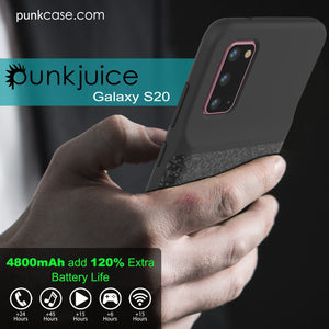 PunkJuice S20 Battery Case Patterned Black - Fast Charging Power Juice Bank with 4800mAh