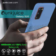 Load image into Gallery viewer, PunkJuice S20 Battery Case Patterned Blue - Fast Charging Power Juice Bank with 4800mAh
