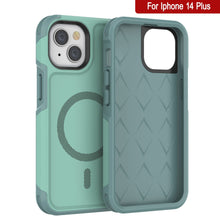 Load image into Gallery viewer, PunkCase iPhone 14 Plus Case, [Spartan 2.0 Series] Clear Rugged Heavy Duty Cover W/Built in Screen Protector [Teal]
