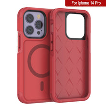 Load image into Gallery viewer, PunkCase iPhone 14 Pro Case, [Spartan 2.0 Series] Clear Rugged Heavy Duty Cover W/Built in Screen Protector [Red]
