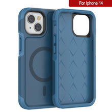 Load image into Gallery viewer, PunkCase iPhone 14 Case, [Spartan 2.0 Series] Clear Rugged Heavy Duty Cover W/Built in Screen Protector [Navy]
