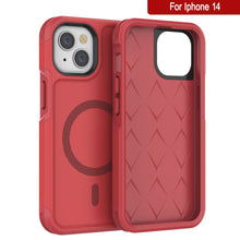Load image into Gallery viewer, PunkCase iPhone 14 Case, [Spartan 2.0 Series] Clear Rugged Heavy Duty Cover W/Built in Screen Protector [Red]
