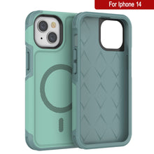 Load image into Gallery viewer, PunkCase iPhone 14 Case, [Spartan 2.0 Series] Clear Rugged Heavy Duty Cover W/Built in Screen Protector [Teal]
