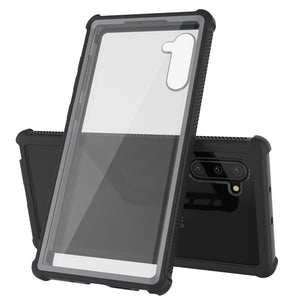 Punkcase Galaxy Note 10 Case, [Spartan Series] Black Rugged Heavy Duty Cover W/Built in Screen Protector