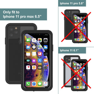 iPhone 12 Pro Waterproof Case, Punkcase [Extreme Series] Armor Cover W/ Built In Screen Protector [Black]