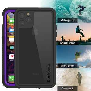 iPhone 12  Waterproof Case, Punkcase [Extreme Series] Armor Cover W/ Built In Screen Protector [Purple]