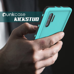 PunkCase Galaxy Note 10 Waterproof Case, [KickStud Series] Armor Cover [Teal]