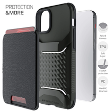 Load image into Gallery viewer, iPhone 12  - Magnetic Wallet Case with Card Holder [Black]
