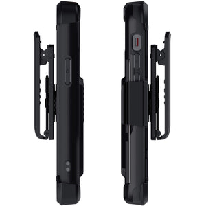 iPhone 12 Mini  - IRON ARMOR Belt Clip Holster Case with Stand and Card Holder [Matte Black]