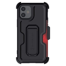 Load image into Gallery viewer, iPhone 12 Mini  - IRON ARMOR Belt Clip Holster Case with Stand and Card Holder [Matte Black]
