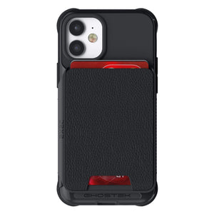 iPhone 12 Mini  - Magnetic Wallet Case with Card Holder [Black]