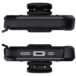 iPhone 12 Pro  - IRON ARMOR Belt Clip Holster Case with Stand and Card Holder [Matte Black]