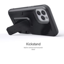 Load image into Gallery viewer, iPhone 12 Pro  - IRON ARMOR Belt Clip Holster Case with Stand and Card Holder [Matte Black]
