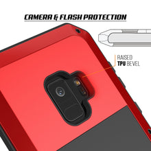Load image into Gallery viewer, Galaxy S9 Metal Case, Heavy Duty Military Grade Rugged Armor Cover [Red]
