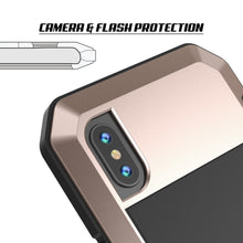 Load image into Gallery viewer, iPhone XR Metal Case, Heavy Duty Military Grade Armor Cover [shock proof] Full Body Hard [Gold]

