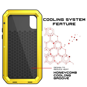 iPhone XR Metal Case, Heavy Duty Military Grade Armor Cover [shock proof] Full Body Hard [Neon]