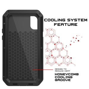 iPhone XR Metal Case, Heavy Duty Military Grade Armor Cover [shock proof] Full Body Hard [Black]