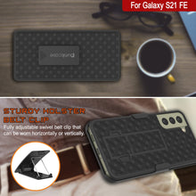 Load image into Gallery viewer, Punkcase Galaxy S21 FE Case With Screen Protector, Holster Belt Clip [Black]
