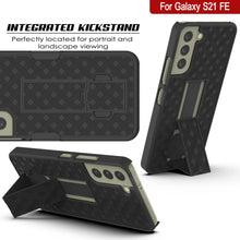 Load image into Gallery viewer, Punkcase Galaxy S21 FE Case With Screen Protector, Holster Belt Clip [Black]
