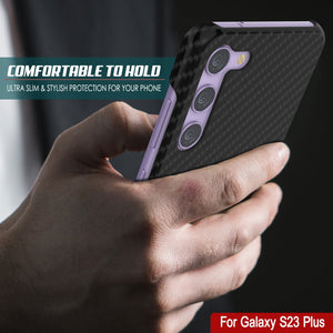 Galaxy S24 Plus Case, Punkcase CarbonShield, Heavy Duty & Ultra Thin Cover [shockproof][non slip] [Black]