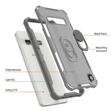 Load image into Gallery viewer, Punkcase Galaxy S10 Case [Magnetix 2.0 Series] Clear Protective TPU Cover W/Kickstand [Grey]
