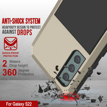 Load image into Gallery viewer, Galaxy S22 Metal Case, Heavy Duty Military Grade Rugged Armor Cover [Gold]
