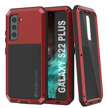 Load image into Gallery viewer, Galaxy S22+ Plus Metal Case, Heavy Duty Military Grade Rugged Armor Cover [Red]
