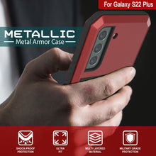 Load image into Gallery viewer, Galaxy S22+ Plus Metal Case, Heavy Duty Military Grade Rugged Armor Cover [Red]
