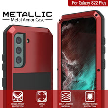Load image into Gallery viewer, Galaxy S22+ Plus Metal Case, Heavy Duty Military Grade Rugged Armor Cover [Red]
