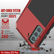 Load image into Gallery viewer, Galaxy S22+ Plus Metal Case, Heavy Duty Military Grade Rugged Armor Cover [Red]
