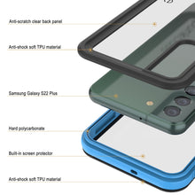 Load image into Gallery viewer, Galaxy S22+ Plus Waterproof Case PunkCase Ultimato Light Blue Thin 6.6ft Underwater IP68 ShockProof [Blue]
