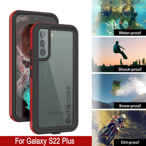 Galaxy S22+ Plus Waterproof Case PunkCase Ultimato Red Thin 6.6ft Underwater IP68 Shock/Snow Proof [Red]