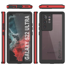 Load image into Gallery viewer, Galaxy S22 Ultra Waterproof Case PunkCase Ultimato Red Thin 6.6ft Underwater IP68 Shock/Snow Proof [Red]
