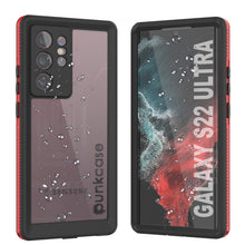 Load image into Gallery viewer, Galaxy S22 Ultra Waterproof Case PunkCase Ultimato Red Thin 6.6ft Underwater IP68 Shock/Snow Proof [Red]
