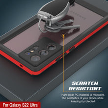 Load image into Gallery viewer, Galaxy S22 Ultra Waterproof Case PunkCase Ultimato Red Thin 6.6ft Underwater IP68 Shock/Snow Proof [Red]
