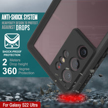Load image into Gallery viewer, Galaxy S22 Ultra Waterproof Case PunkCase Ultimato Black Thin 6.6ft Underwater IP68 Shock/Snow Proof [Black]
