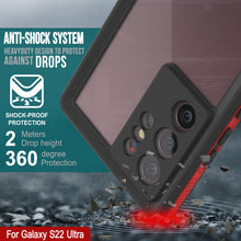 Load image into Gallery viewer, Galaxy S22 Ultra Waterproof Case PunkCase Ultimato Red Thin 6.6ft Underwater IP68 Shock/Snow Proof [Red]
